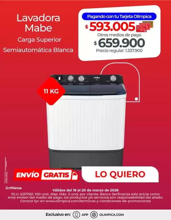 Catálogo Olímpica en Palmira | Descubre ofertas atractivas | 2026-03-16T00:00:00.000Z - 2026-03-20T00:00:00.000Z