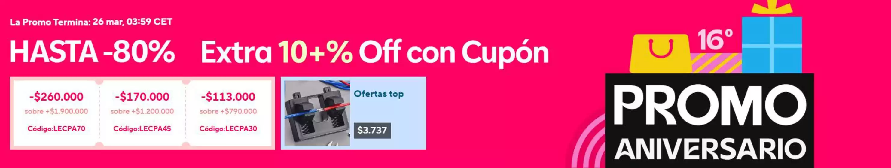 Catálogo Ali Express en Fredonia | Promo Anniversary Hasta -80% OFF | 2026-03-17T00:00:00.000Z - 2026-03-26T00:00:00.000Z