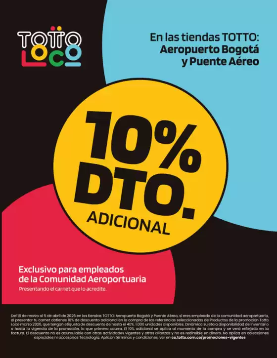 Catálogo Totto en Cota | Ofertas y gangas exclusivas | 2026-03-18T00:00:00.000Z - 2026-04-05T00:00:00.000Z