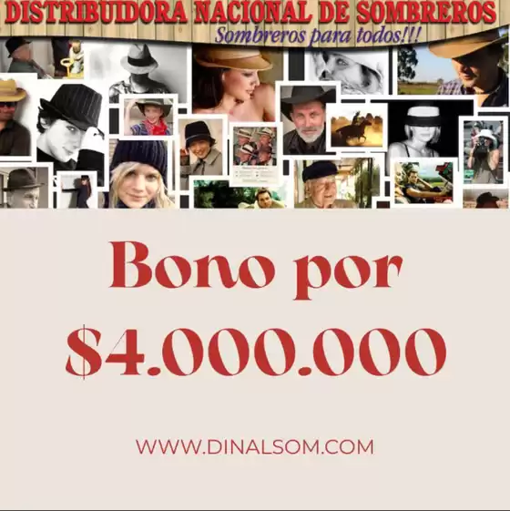 Catálogo Distribuidora Nacional de Sombreros en Neiva | Bono Regalo | 2026-03-19T00:00:00.000Z - 2026-04-30T00:00:00.000Z
