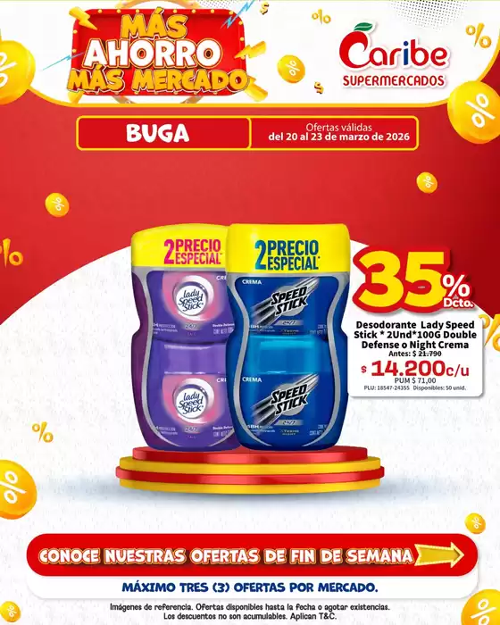 Catálogo Caribe Supermercados en Barbosa | Ofertas principales para todos los cazadores de gangas | 2026-03-20T00:00:00.000Z - 2026-03-23T00:00:00.000Z
