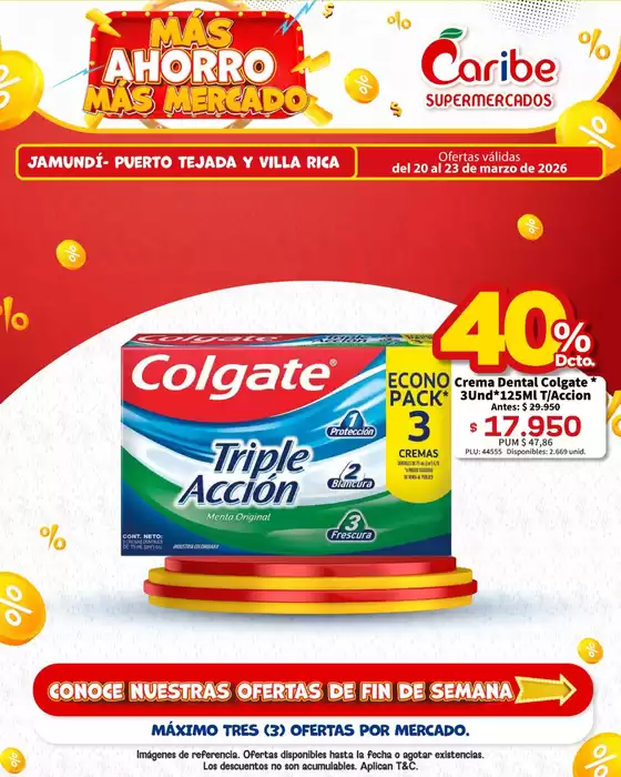 Catálogo Caribe Supermercados en Barbosa | Ofertas Caribe Supermercados | 2026-03-20T00:00:00.000Z - 2026-03-23T00:00:00.000Z