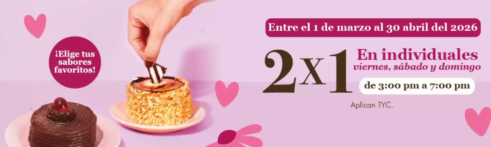 Catálogo Repostería Deli en Sabaneta | 2X1 en individuales | 2026-03-27T00:00:00.000Z - 2026-04-30T00:00:00.000Z