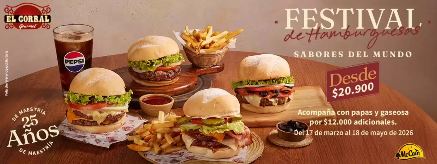 Catálogo El Corral Gourmet en Sabaneta | Promociones | 2026-03-27T00:00:00.000Z - 2026-05-18T00:00:00.000Z