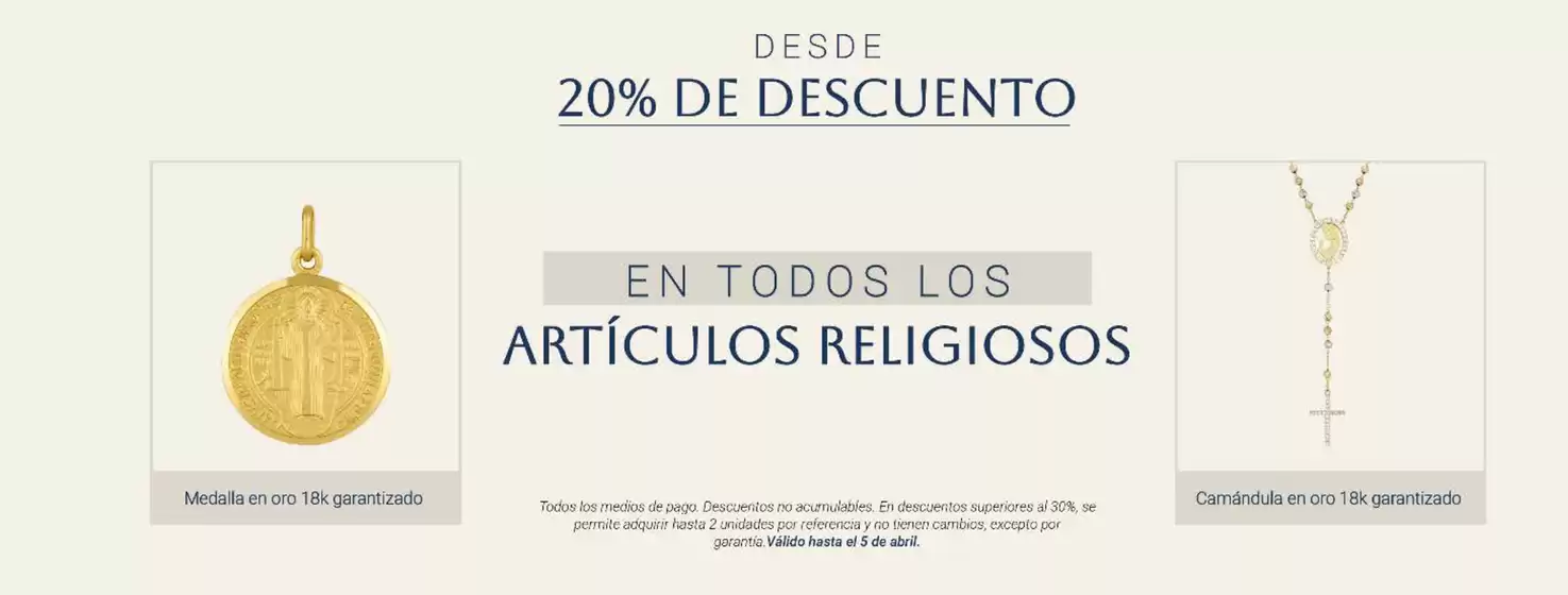 Catálogo Kevin's Joyeros en Sincelejo | 20% OFF en Todos los Artículos Religiosos | 2026-04-01T00:00:00.000Z - 2026-04-05T00:00:00.000Z