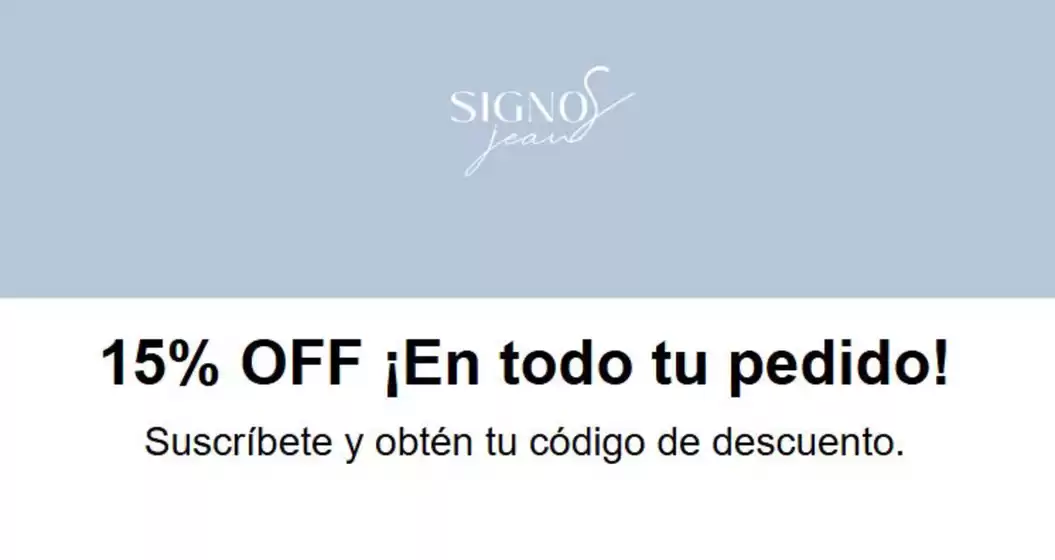 Catálogo Signos Jeans | 15% OFF En todo tu pedido | 2026-04-03T00:00:00.000Z - 2026-04-30T00:00:00.000Z