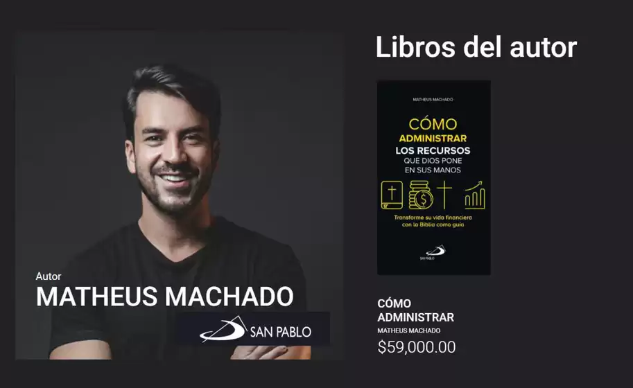 Catálogo Librería San Pablo |  Matheus Machado, Como administrar los Recursos $59,000.00 | 2026-04-07T00:00:00.000Z - 2026-04-30T00:00:00.000Z