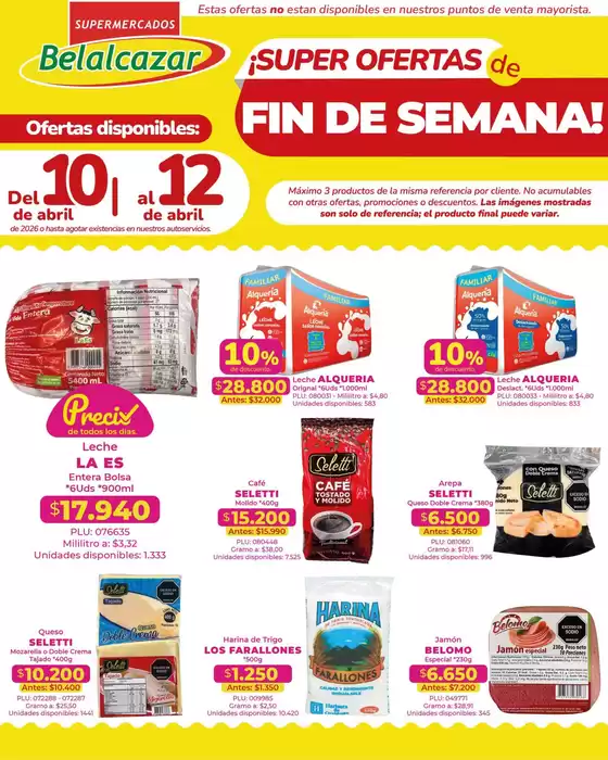 Catálogo Belalcazar en Charta | Ofertas Belalcazar | 2026-04-10T00:00:00.000Z - 2026-04-12T00:00:00.000Z