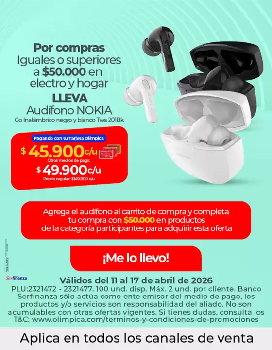 Catálogo Olímpica en Agustín Codazzi | Excelente oferta para cazadores de gangas | 2026-04-11T00:00:00.000Z - 2026-04-17T00:00:00.000Z