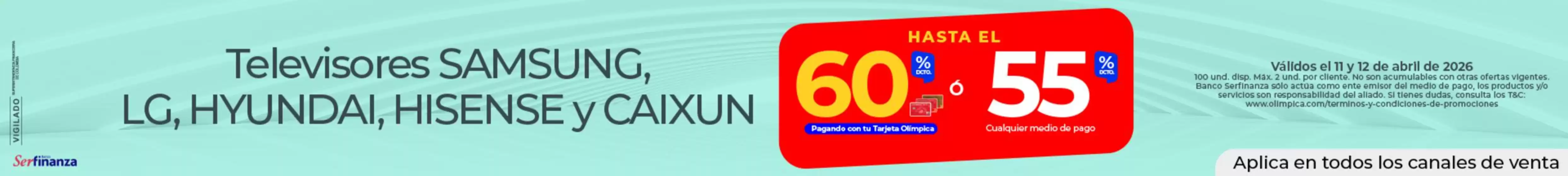 Catálogo Olímpica en Agustín Codazzi | Ofertas principales para todos los cazadores de gangas | 2026-04-11T00:00:00.000Z - 2026-04-12T00:00:00.000Z