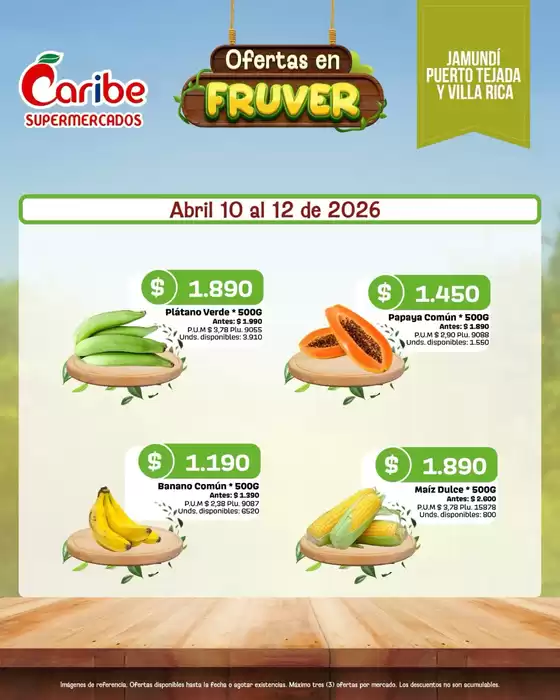 Catálogo Caribe Supermercados en Agustín Codazzi | Excelente oferta para todos los clientes | 2026-04-10T00:00:00.000Z - 2026-04-12T00:00:00.000Z