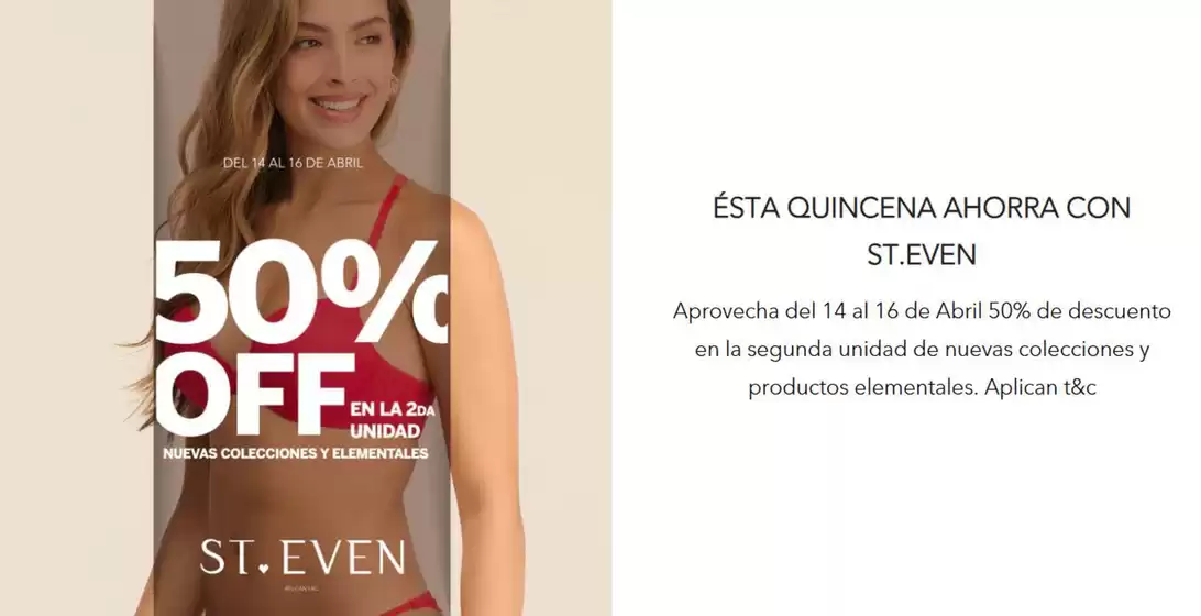 Catálogo St. Even | 50% OFF en la 2da unidad de nueva colecciones | 2026-04-16T00:00:00.000Z - 2026-04-16T00:00:00.000Z