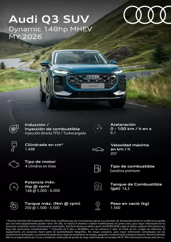 Catálogo Audi en Aguazul | AUDI Q3 MHEV DYNAMIC nuevo | 2026-04-16T00:00:00.000Z - 2026-04-30T00:00:00.000Z