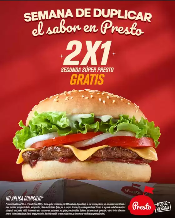Catálogo Presto en Pereira | Semana de Duplicar 2x1, Combo Súper Presto Doble + papas medianas + gaseosa por $16.900  | 2026-04-17T00:00:00.000Z - 2026-04-19T00:00:00.000Z