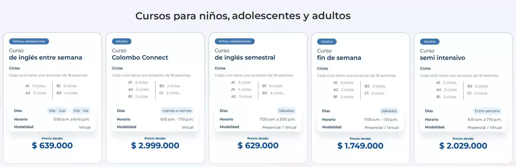 Catálogo Centro Colombo Americano en San Gil | Cursos para niños, adolescentes y adultos  | 2026-04-20T00:00:00.000Z - 2026-05-31T00:00:00.000Z