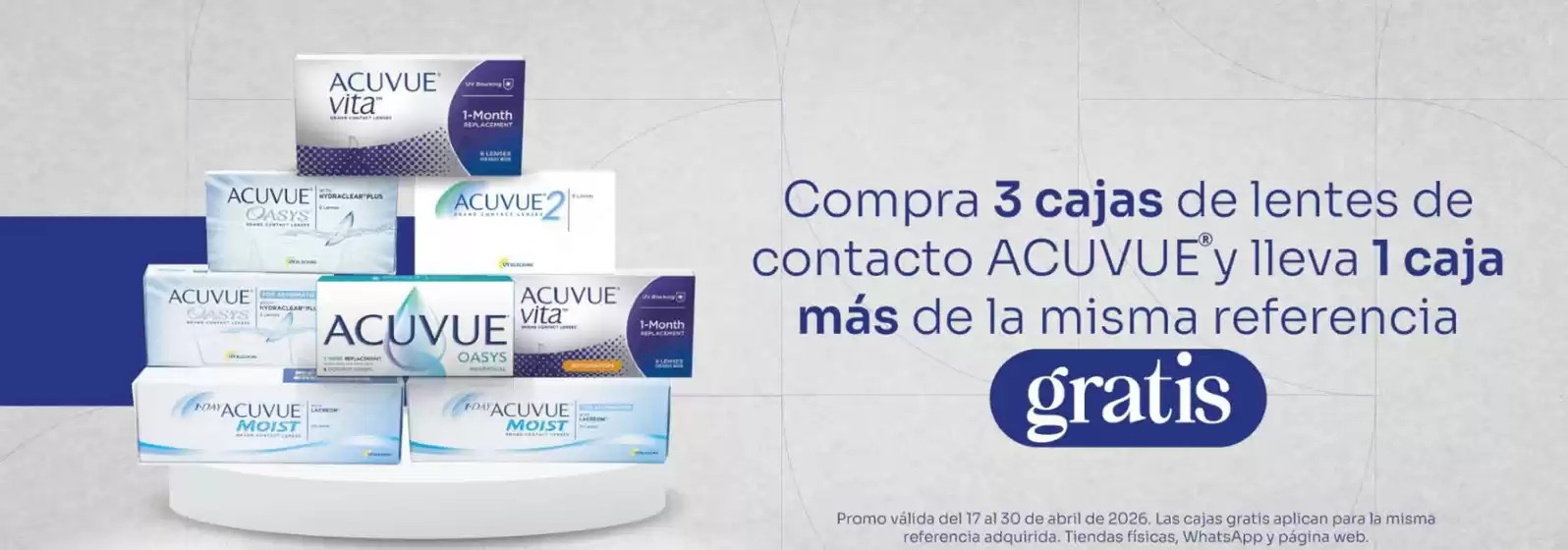 Catálogo Óptica Santa Lucía en Dosquebradas | Compra 3 cajas de lentes de contacto ACUVUE y lleva 1 caja más | 2026-04-20T00:00:00.000Z - 2026-04-30T00:00:00.000Z