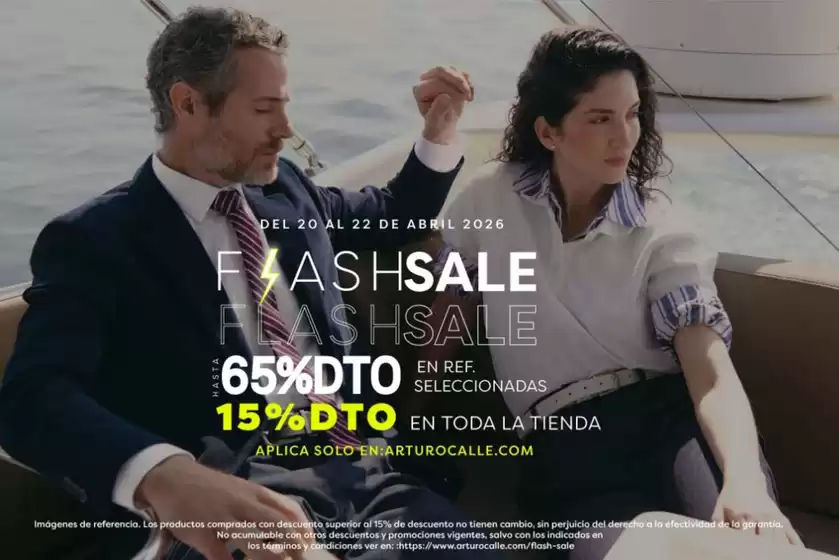 Catálogo Arturo Calle | Flash Sale 65% DTO en Ref. Selecci., 15% DTO en toda la tienda | 2026-04-21T00:00:00.000Z - 2026-04-22T00:00:00.000Z