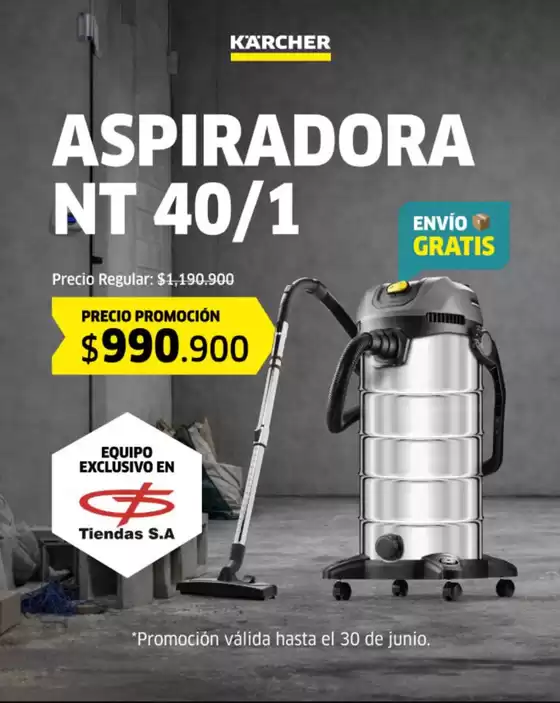 Catálogo Kärcher en Buga | La Aspiradora NT 40/1, Precio $990.900 | 2026-04-22T00:00:00.000Z - 2026-06-30T00:00:00.000Z