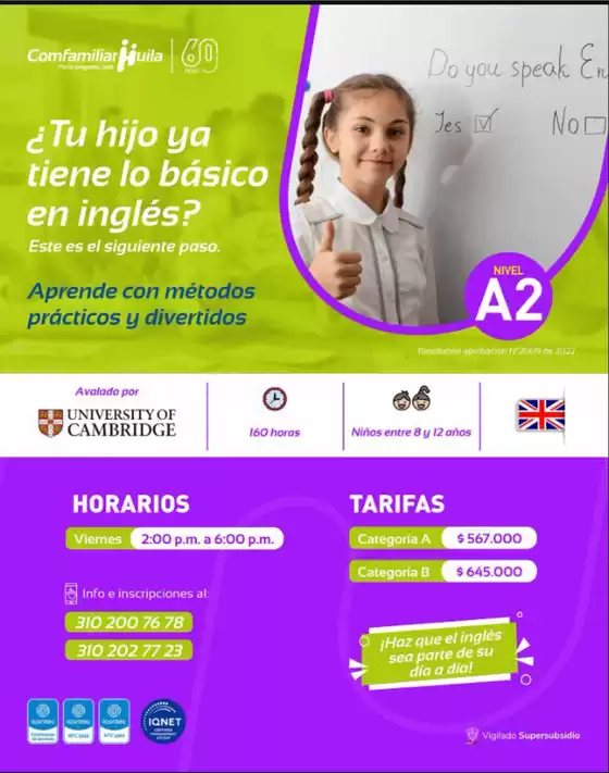 Catálogo Comfamiliar Huila | Aprende inglés con Comfamiliar | 2026-04-24T00:00:00.000Z - 2026-05-31T00:00:00.000Z