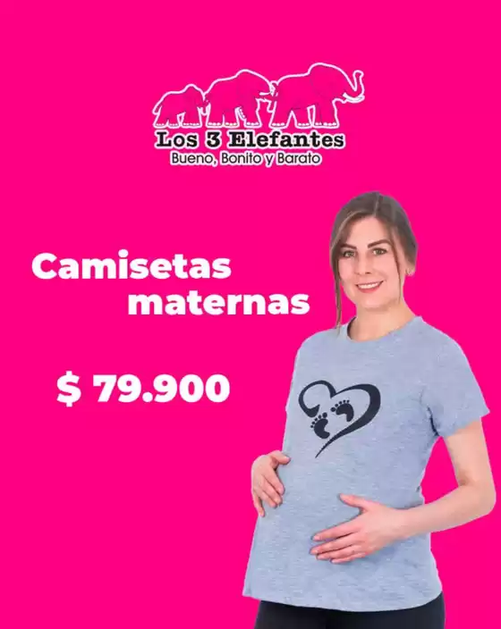 Catálogo Los Tres Elefantes en Soacha | Camisetas maternas $79.900 | 2026-04-24T00:00:00.000Z - 2026-05-03T00:00:00.000Z