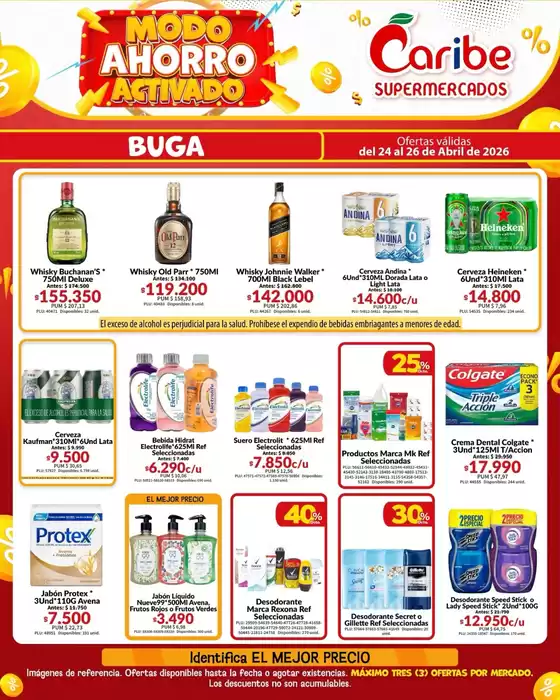 Catálogo Caribe Supermercados en Necoclí | Nuestras mejores gangas | 2026-04-24T00:00:00.000Z - 2026-04-26T00:00:00.000Z