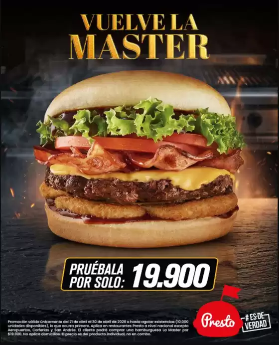 Catálogo Presto en Granada Antioquia | La Master está de vuelta por solo $19.900 | 2026-04-27T00:00:00.000Z - 2026-04-30T00:00:00.000Z