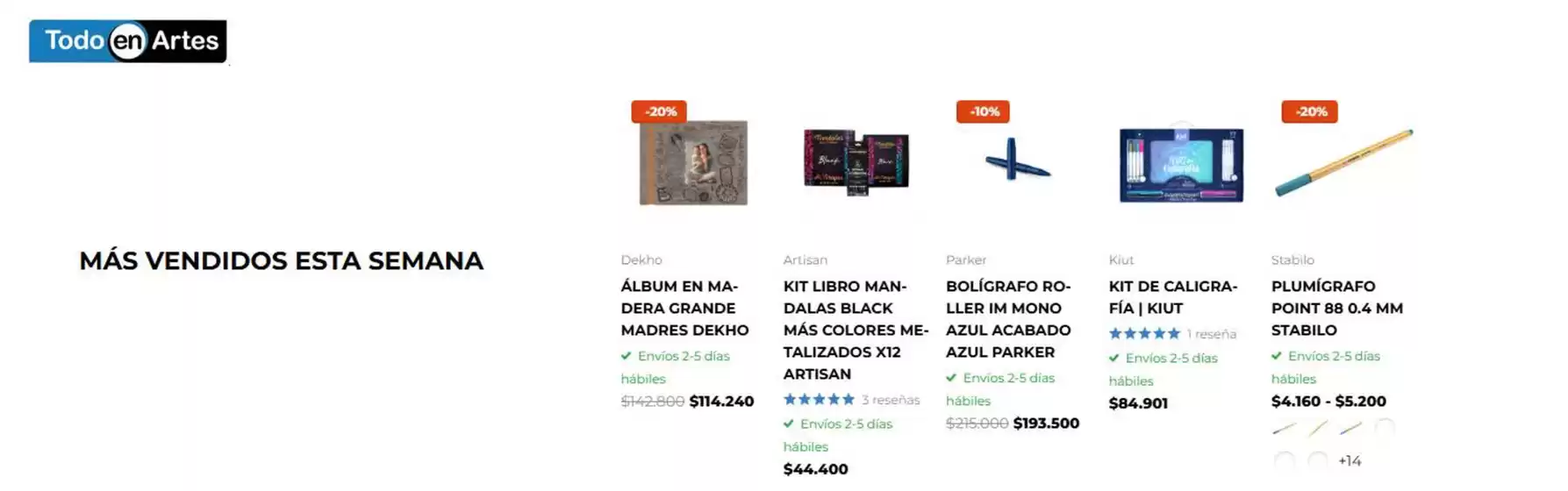 Catálogo Todo en Artes en Planeta Rica | Más vendidos esta semana | 2026-04-29T00:00:00.000Z - 2026-05-03T00:00:00.000Z