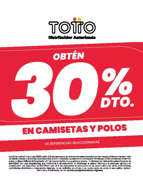 Catálogo Totto en Coloso | Ofertas principales para todos los clientes | 2026-04-30T00:00:00.000Z - 2026-05-17T00:00:00.000Z