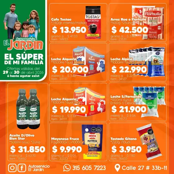 Catálogo Autoservicio El Jardín en Acacías | Ofertas Autoservicio El Jardín | 2026-04-29T00:00:00.000Z - 2026-04-30T00:00:00.000Z