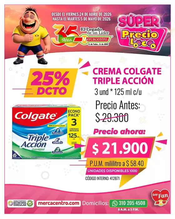 Catálogo MercaCentro en Acacías | Grandes descuentos en productos seleccionados | 2026-04-24T00:00:00.000Z - 2026-05-05T00:00:00.000Z
