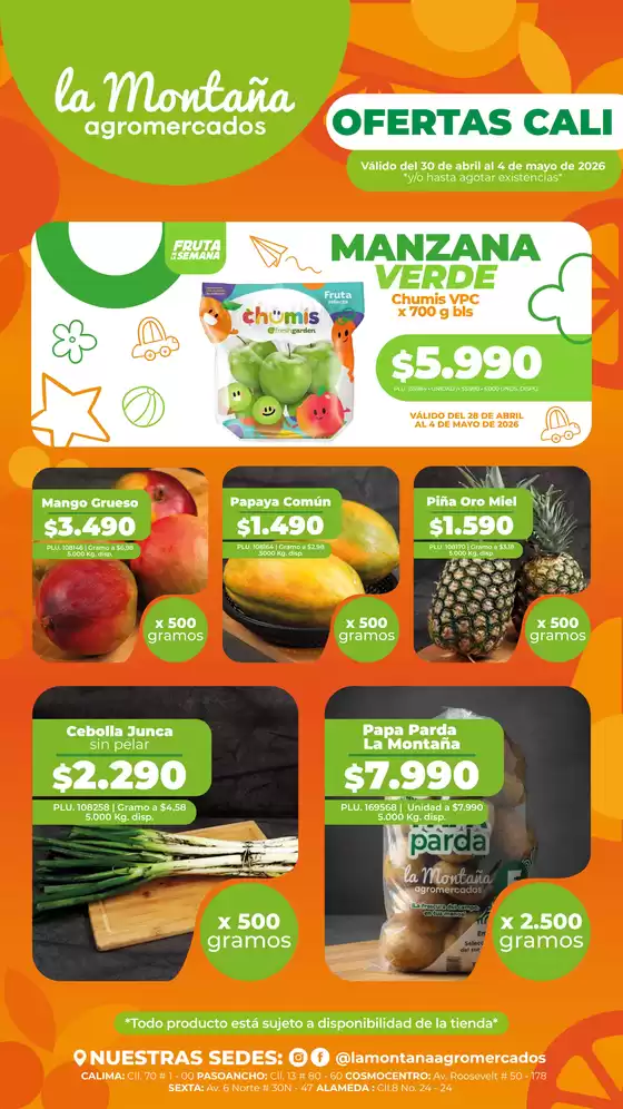 Catálogo La Montaña agromercados en La Playa | La Montaña Ofertas Cali | 2026-04-30T00:00:00.000Z - 2026-05-06T00:00:00.000Z