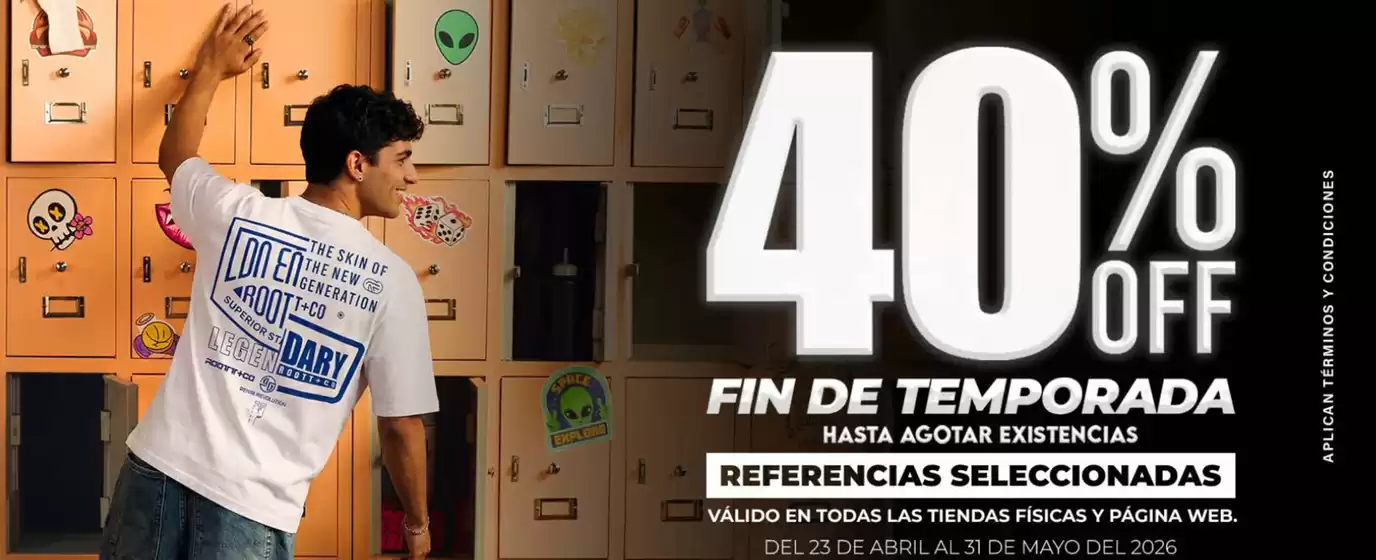 Catálogo Roott + Co en Ibagué | 40% OFF en Ref. Selecc., Camisetas $44.900 | 2026-05-15T00:00:00.000Z - 2026-05-31T00:00:00.000Z