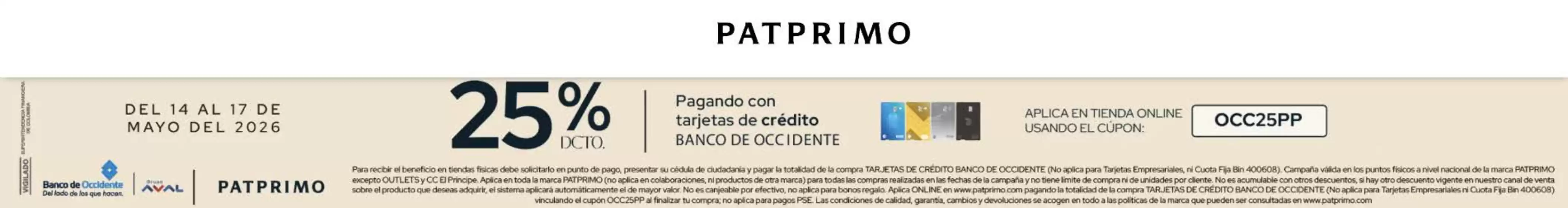 Catálogo Pat Primo en Ibagué | Ofertas 20% - 25% OFF | 2026-05-15T00:00:00.000Z - 2026-05-18T00:00:00.000Z