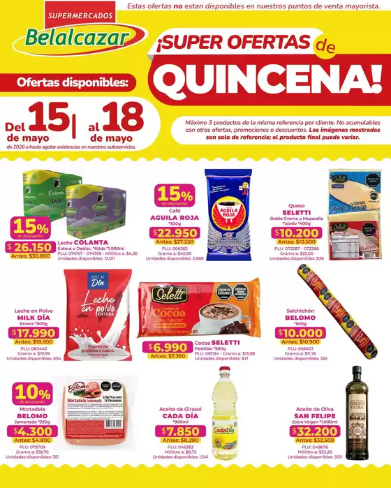 Catálogo Belalcazar en Soacha | Ofertas Belalcazar | 2026-05-15T00:00:00.000Z - 2026-05-18T00:00:00.000Z