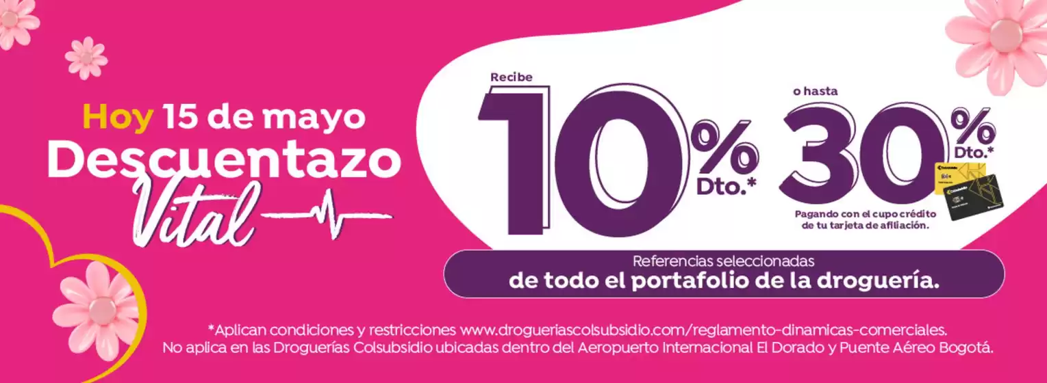 Catálogo Droguerías Colsubsidio en Cajicá | Ofertas principales para todos los cazadores de gangas | 2026-05-15T00:00:00.000Z - 2026-05-15T00:00:00.000Z