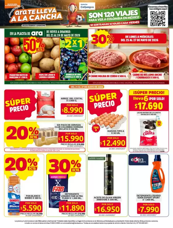 Catálogo Ara en Bogotá | Promociones actuales | 2026-04-03T00:00:00.000Z - 2026-05-27T00:00:00.000Z