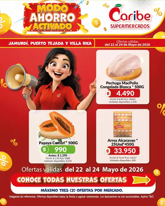 Catálogo Caribe Supermercados en Facatativá | Volante jamundi puerto y villa 1 | 2026-05-22T00:00:00.000Z - 2026-05-24T00:00:00.000Z