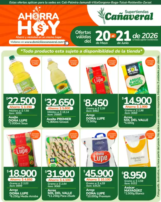 Catálogo Supertiendas Cañaveral en Facatativá | Excelente oferta para cazadores de gangas | 2026-05-20T00:00:00.000Z - 2026-06-21T00:00:00.000Z