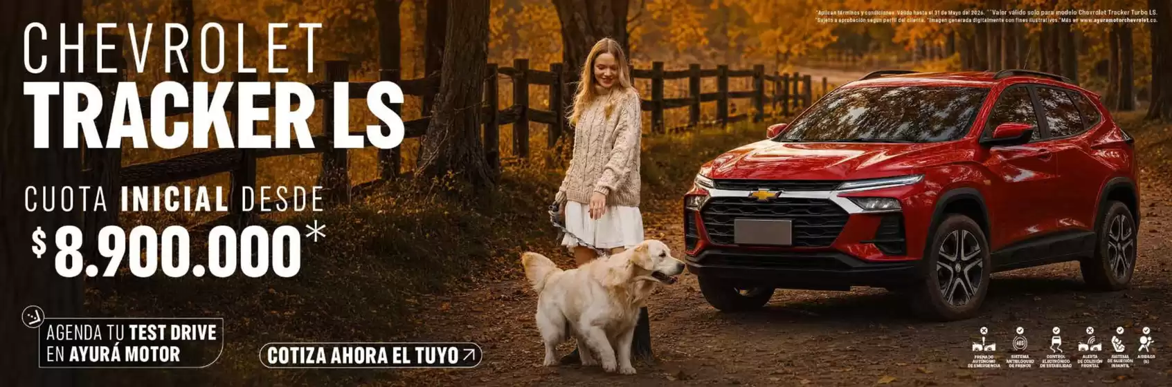 Catálogo Ayurá Motor en Sabaneta | Chevrolet Tracker LS desde $8.900.000* | 2026-05-26T00:00:00.000Z - 2026-05-31T00:00:00.000Z