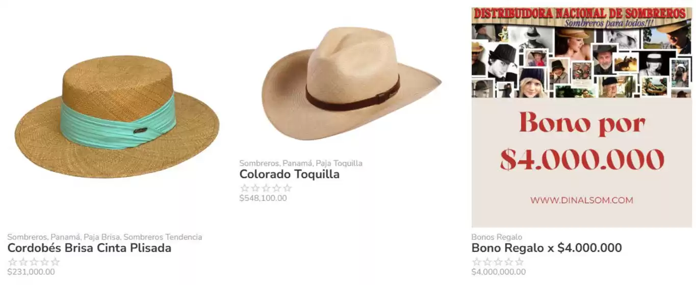 Catálogo Distribuidora Nacional de Sombreros | Precio Especial y Gift Card | 2026-06-01T00:00:00.000Z - 2026-06-30T00:00:00.000Z