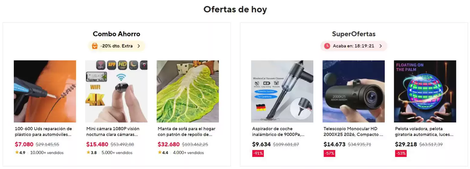 Catálogo Ali Express | Ofertas del día | 2026-06-01T00:00:00.000Z - 2026-06-01T00:00:00.000Z