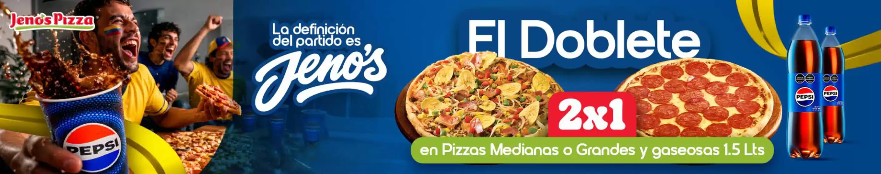 Catálogo Jeno's Pizza | 2x1 en Pizzas Medianas o Grandes y gaseosas 1.5 Lts | 2026-06-03T00:00:00.000Z - 2026-07-31T00:00:00.000Z