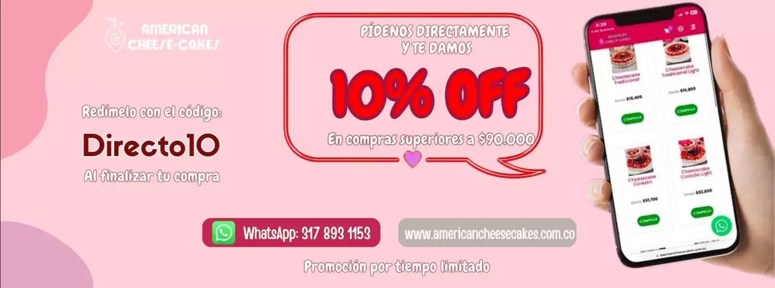 Catálogo American Cheesecakes | 10% OFF en compras superiores a $90.000 | 2026-06-03T00:00:00.000Z - 2026-06-14T00:00:00.000Z
