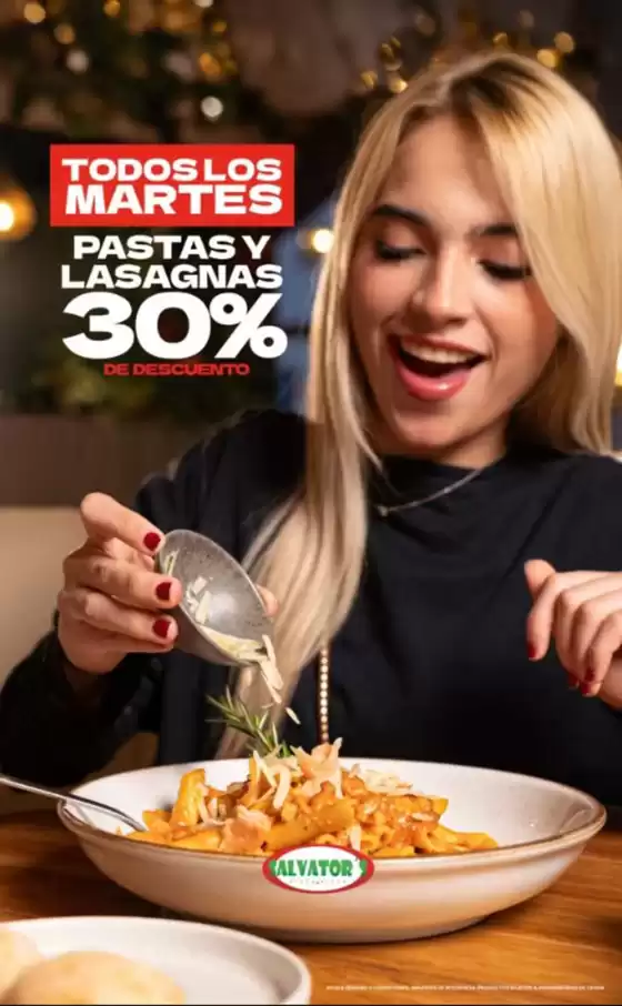 Catálogo Salvator's Pizza | Todos los martes pastas y lasagnas 30% OFF | 2026-06-03T00:00:00.000Z - 2026-06-30T00:00:00.000Z