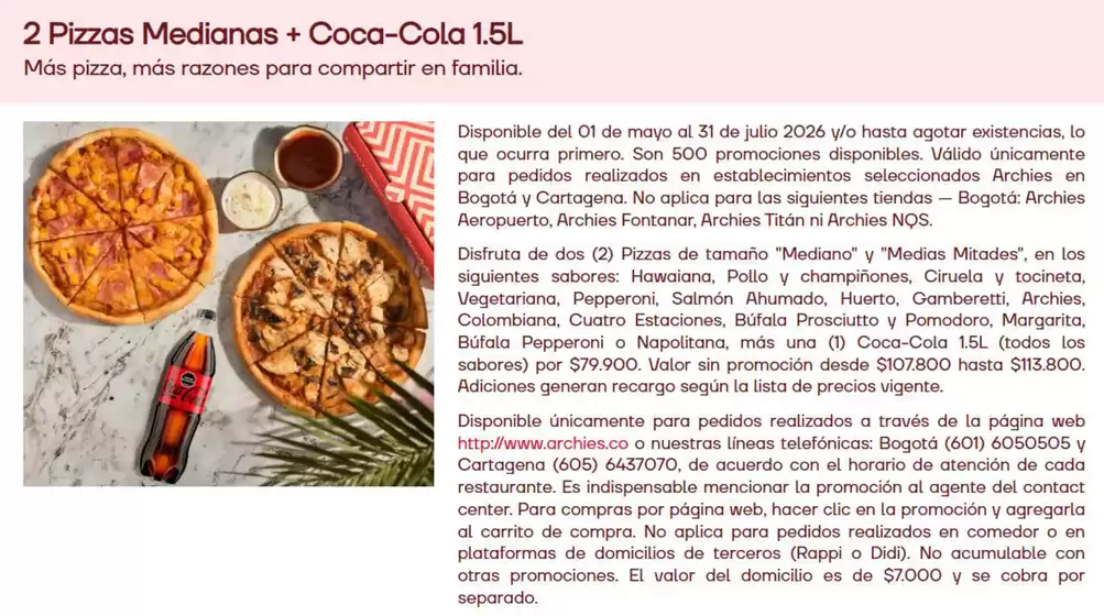 Catálogo Archie's Pizza | Aprovecha estas Ofertas Especiales | 2026-06-03T00:00:00.000Z - 2026-06-30T00:00:00.000Z