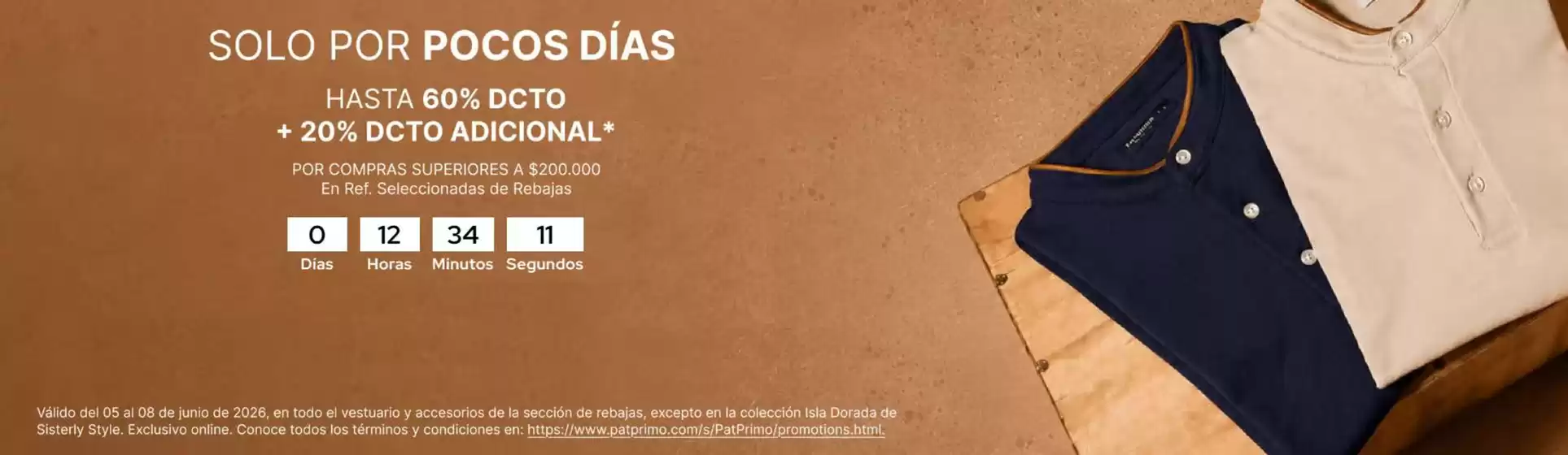 Catálogo Pat Primo | Hasta 60% DTO +20% DTO adicional, Envio Gratis por superiores a $120.000 | 2026-06-08T00:00:00.000Z - 2026-06-08T00:00:00.000Z