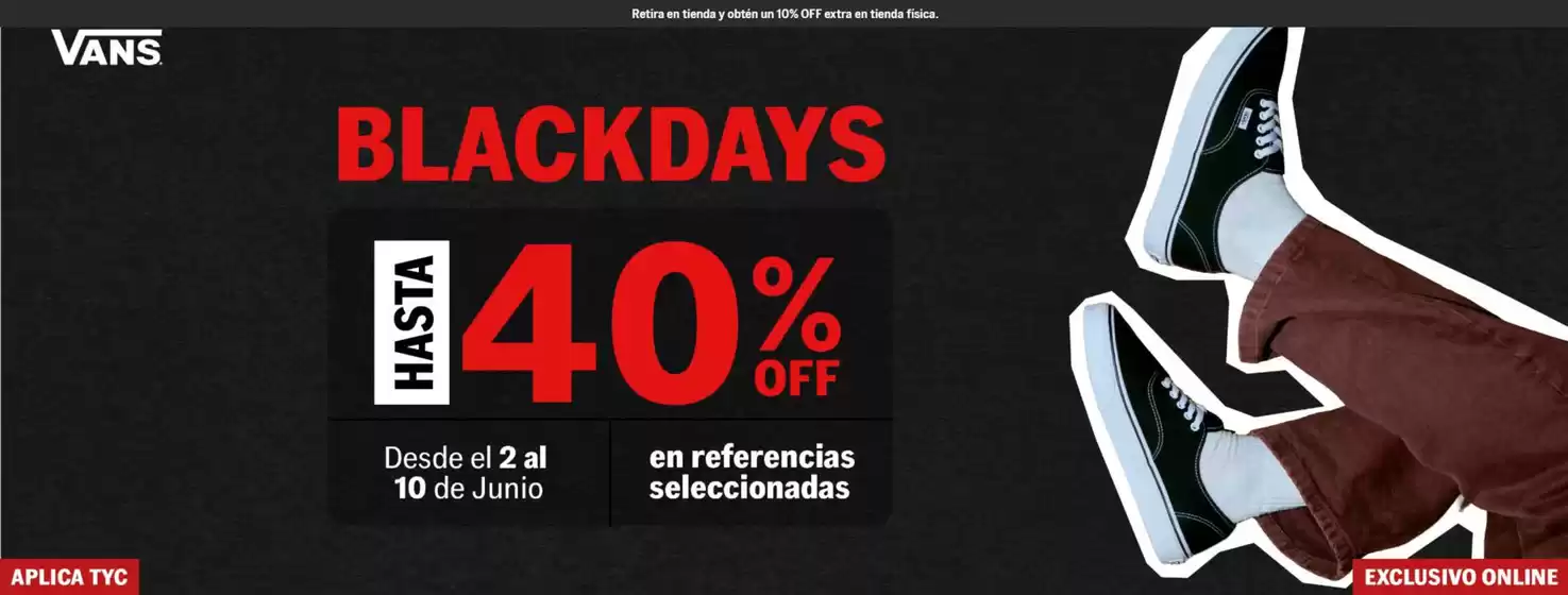 Catálogo Vans | Black Days Hasta 40% OFF | 2026-06-10T00:00:00.000Z - 2026-06-10T00:00:00.000Z