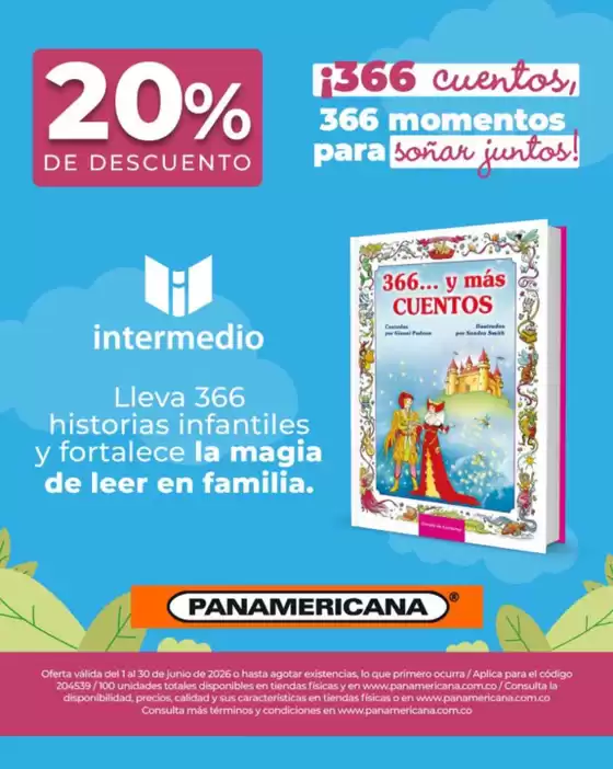 Catálogo Panamericana | Lleva el libro “366... y más CUENTOS” con un 20% DTO | 2026-06-11T00:00:00.000Z - 2026-06-30T00:00:00.000Z