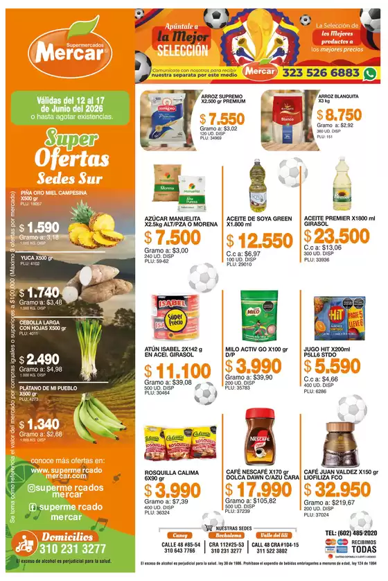 Catálogo Mercar | Mercar sedes del sur 12 17 junio | 2026-06-12T00:00:00.000Z - 2026-06-17T00:00:00.000Z