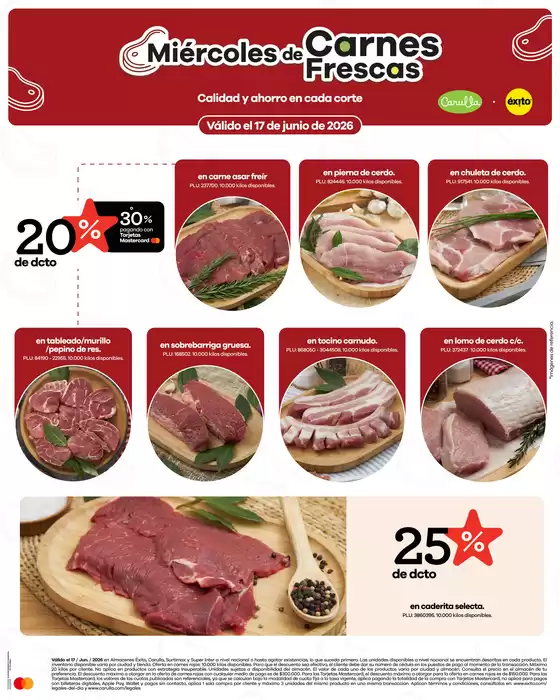 Catálogo Éxito | MIÉRCOLES DE CARNES FRESCAS ÉXITO  | 2026-06-17T00:00:00.000Z - 2026-06-17T00:00:00.000Z